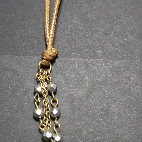 $5 with Bundle 17" Layered Necklace with Dangling Coins, Beads, Chains - Picture 4 of 6